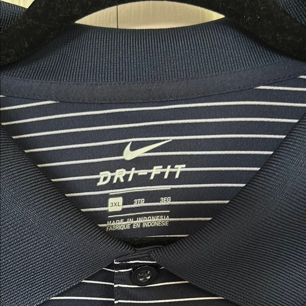Nike Men's Pitt Blue and White Striped Polo Shirt - Picture 4 of 5